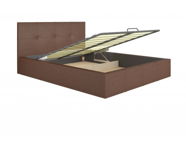 Кровать интерьерная 1,4м ящик и ортопед с подъемом Милос Атлант (Коричневый) Кровать интерьерная 1,4м ящик и ортопед с подъемом Милос Атлант (Коричневый)