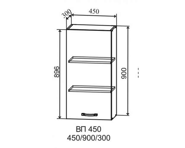 Гарда ВП 450 шкаф верхний высокий (Белый патина/корпус Серый)