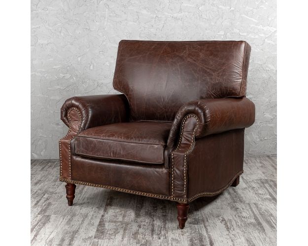 Кресло кожаное Лофт Аристократ (ширина 1100 мм)