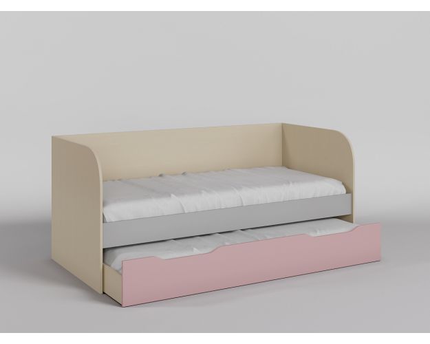 Диван-кровать Грэйси (Розовый/Серый/корпус Клен)