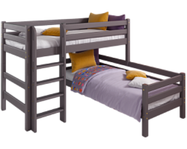 Кровать Соня вариант 7 угловая с прямой лестницей Лаванда