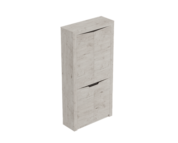 Шкаф двухдверный Соренто с комплектом полок (3 шт) Дуб бонифаций/Кофе структурный матовый