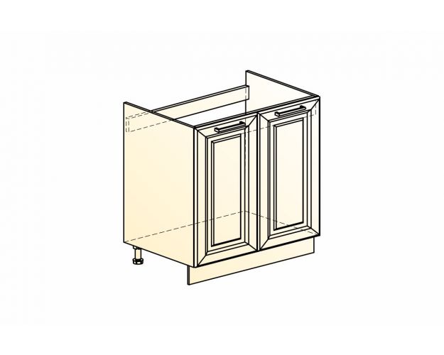 Монако Шкаф рабочий под мойку L800 (2 дв. гл.) (Белый/Дуб европейский матовый)