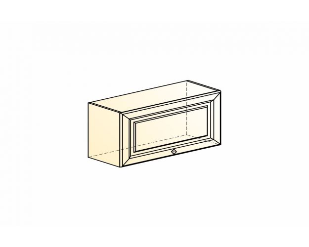 Монако Шкаф навесной L800 Н360 (1 дв. гл.гориз.) (Белый/Охра матовый)