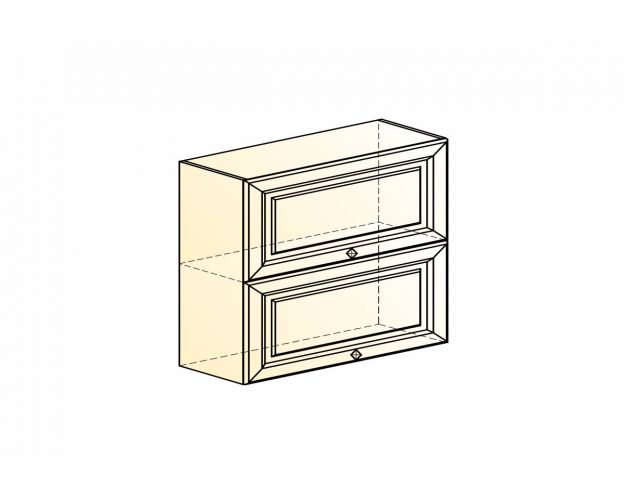 Мишель Шкаф навесной L800 Н720 (2 дв. гл. гориз.) (эмаль) (белый/серый)
