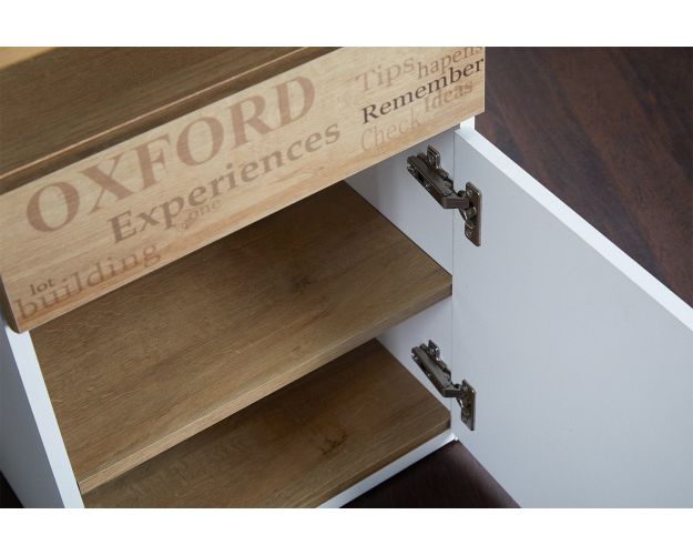 Стол с ящиками «Оксфорд» (Ривьера/Белый с рисунком)