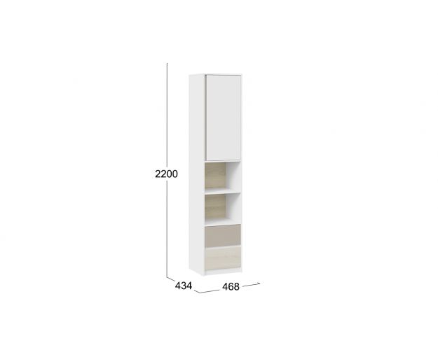 Шкаф комбинированный «Сканди» Дуб Гарден/Белый/Глиняный серый